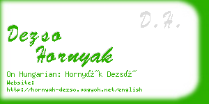 dezso hornyak business card